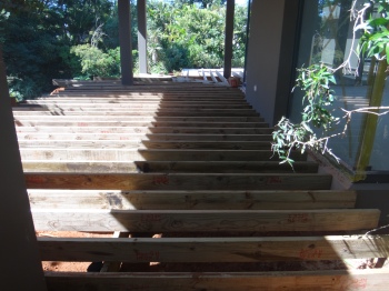 Deck infrastsructure going in. More to come on this as we are using a wonderful product made with re-cycled plastic.